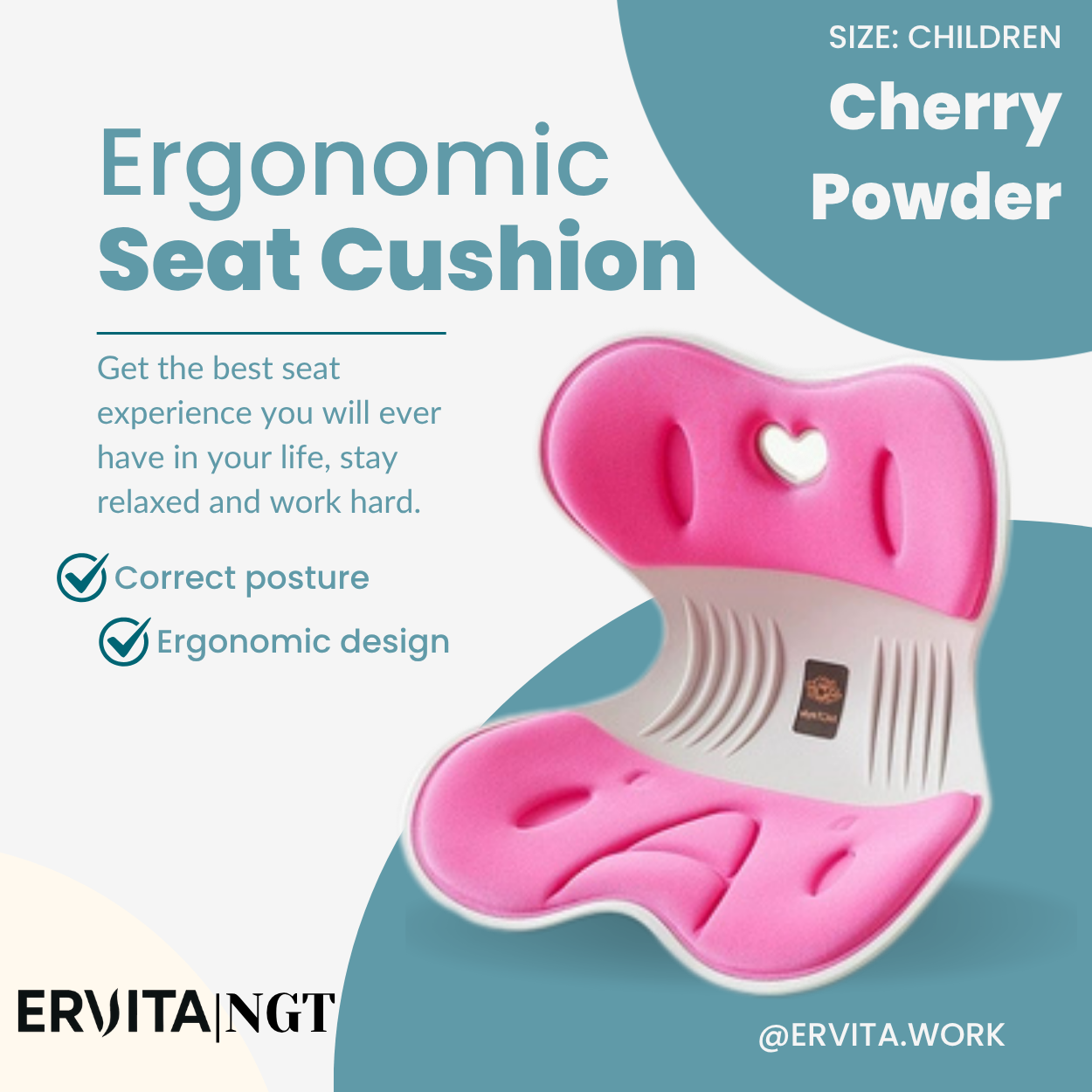 Children 3 to 12 years old Ergonomic Seat Cushion