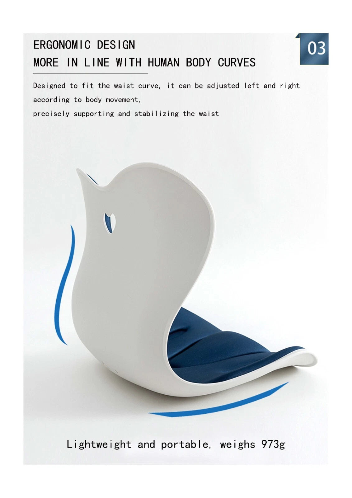 Adult Ergonomic Seat Cushion for Posture, Back Pain Relief, and Comfort