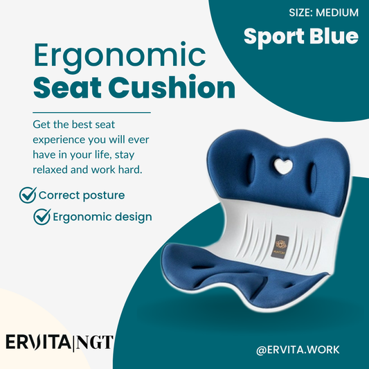 Adult Ergonomic Seat Cushion for Posture, Back Pain Relief, and Comfort