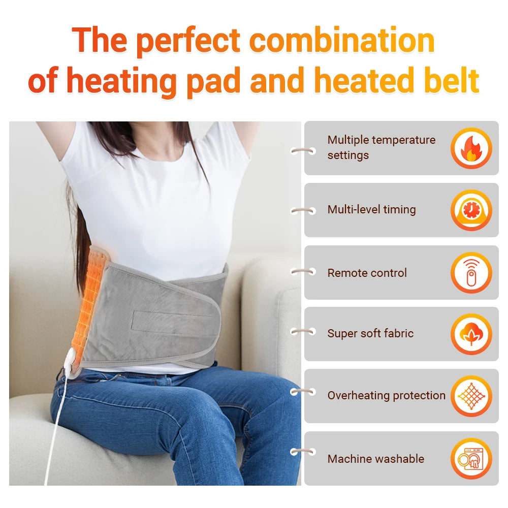 Multifunctional Electric Heating Pad for Waist Lumbar Back Pad Belt Protector Brace Band Support Household Waist Warmth Tool